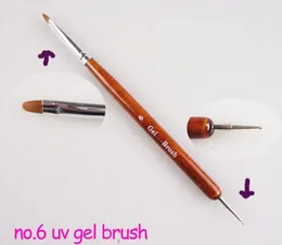 Nail Art venda quente novo Professional French Gel Brush com Dottor dotting tool #6#8#10#12#14#16 Para UV Nails Design 10 pçs/lote