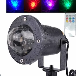 Water Wave RGB LED Stage Lighting Ocean Wave Projector Light 7 Color with Remote Control for KTV Party Wedding Club Bar Decoration