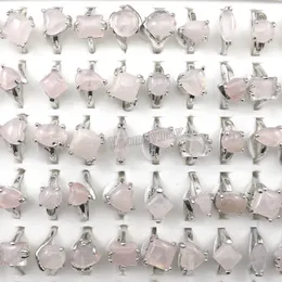 Fashion Pink Crystal Rings Women's Jewelry Rose Quartz Rings 50pcs Wholesale