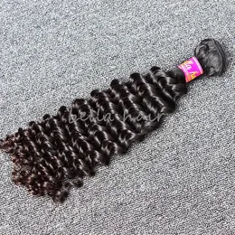 Deep Wave Wavy Virgin Hair Bundles Remy Human Hair Weft Extensions 8-34 tum Julienchina 8a 1pc Peruansk Weave Natural Color