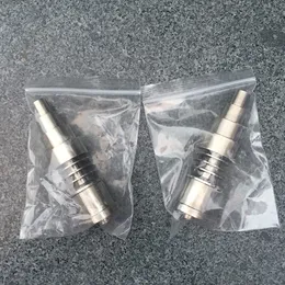 6 i 1 Domeless Titanium Nail GR2 Nails Fog 10mm 14mm och 18mm glas Bong vattenrör glasrör för G9 enail dnail