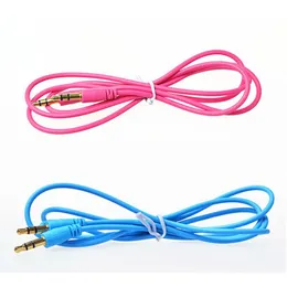 Aux 3.5mm Stereo Auxiliary Car Cabe Audio Cable Male do Męski Stereo Car Extension Kolorowe Drut do Samsung S7 MP3 MP4 Headphone Głośnik iPhone.