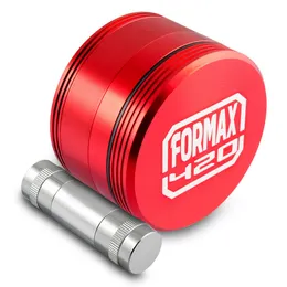 Formax420 2.5 Inch Matrix Herb Grinder 4 Pieces Spice Crusher With Pollen Presser & Scraper Free Shipping