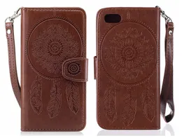 För iPhone 5 5S SE 6 6S 7 8 Plus Case Cover Clip Card Wallet Luxury Dreamcatcher Peacock Case för iPhone 5S 5 SE Cover