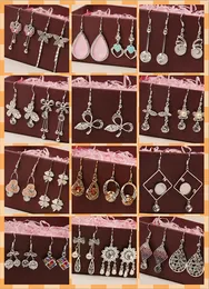 Random mix 100 style 100Pairs/lot Color preserving alloy Set auger Silver crystal pearl Fashion Earrings wholesale earrings New fashion jewe