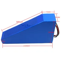 1800W 60V Triangel Batteri 60V 21AH litiumbatteri 60V 18650 Elektrisk cykelbatteri Använd Samsung 3000mAh Cell 2A laddare