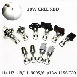 Belysning 6 LED XBD 30W H4 H7 H11 1156 1157 9005 9006 Vit dimma sväng bromshuvudbil Ljuslampa