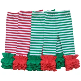 Christmas Girls Ruffle Striped Pants Baby Warmer Leggings Tights Kids Fashion Leggings Solid Trousers Cotton Pants 24 styles M753