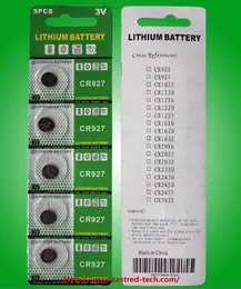 300cards/Lot CR927 3v Lithium Button Watch Battery coin cells