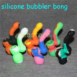 Venda por atacado mais recente portátil inquebrável tubo de silicone fumar tubos de água lavável lavável beaker colorido bongs