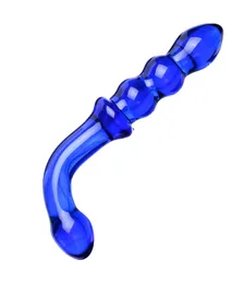 Vuxen Sexig Glas Dildo Fake Penis Crystal Anal Beads Butt Plug Prostata Massager G-Spot Kvinna Onani Sexleksaker För Kvinnor Män