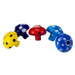 Tappo in carburo di vetro a fungo Tappi colorati per 4mm Domeless Banger Chiodo Ciotola piatta Enail Diametro 33mm Fondo 11,6mm