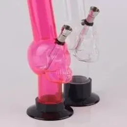 Mix-Colored Acrylic Bong Hookah Shisha Smoking Metal Pipe Glass Bong Bubblers Tocabbo Water Pipe,Color and style random delivery