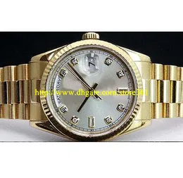 store361 chegam novas relógios Novo 18kt Ouro PRESIDENT Silver Diamond Dial - 118238