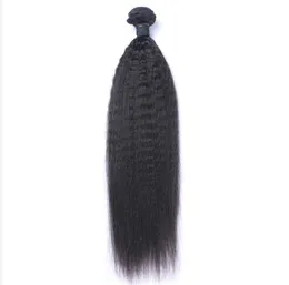 Malaysisk Virgin Human Hair Yaki Kinky Straight Obehandlat Remy Hair Weaves Double Wefts 100g / Bundle 1Bundle / Lot kan färgas blekt