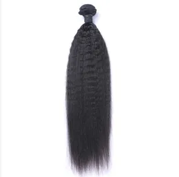 Malaysiska jungfruliga mänskliga hår yaki kinky rak obearbetat remy hår väver dubbla wefts 100g/bunt 1bundle/parti kan färgas blekt