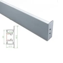 50 x 1 m Sets/Lot Wandfluter-Aluminium-U-Profil und flaches T-Aluminium-LED-Profil für Wandauf- und -abwärtsleuchten