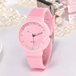 Fashion Sport Watch Jelly Silicone Rubber Candy Quartz Watches Colorful Band Wristwatches for Women Girls Students