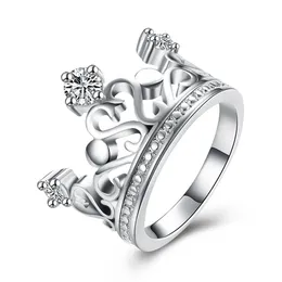 Darmowa Wysyłka Hurtownie 925 Sterling Silver Plated Fashion Inlaid Stone Crown Ring -8 Code Biżuteria LKNSPCR034-8