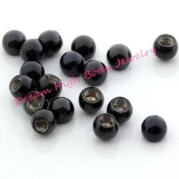 Black Ball Round Bead Screw Steel DIY Navel Nose Body Piercing Jewelry Cool Lip stud Barbell Eyebrw Ring 16G 14G ball accessory