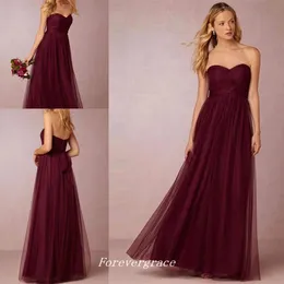 Cheap Under 100 Burgundy Long Bridesmaid Dress Sweetheart Backless Open Back Maid of Honor Dress Wedding Guest Gown Custom Made Plus Size