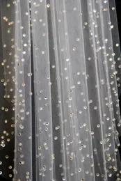 New Arrival 3M Rhinestones Edge Cathedral White Ivory Wedding Veil Bridal Veils With Comb 1T N429