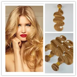 Strawberry Blond High Quality Virgin Hair Weaves Brazilian Body Wave Human Hair Extensions Remy Hair Bundles 100G/Piece