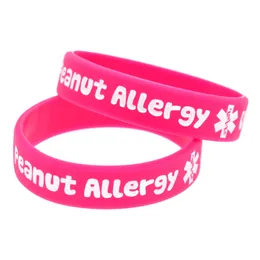 100PCS Peanut Allergy Call 911 Silikongummi Armband Barnstorlek som används i skolan eller utomhusaktiviteter