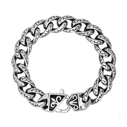 Titanium Steel Unisex Jewlery Vintage Twisted Link Chain Bracelets For Men Women Punk Bangle Silver Plated Pulsera