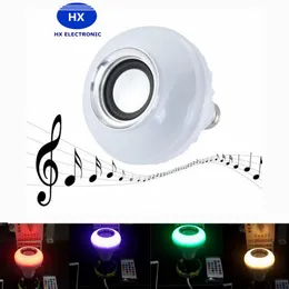Hot Wireless Bluetooth 6W LED Speaker Bulb Audio Speaker LED Music Playing Lighting With 24 Keys E27 Remote Control 20pcs