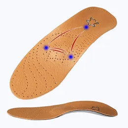 Leather Latex Orthopedic Foot Treatment Care Insole Antibacterial Active Carbon Orthotic Arch Support Instep Cowskin Flat Foot Shoe Pad