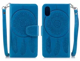 For iPhone X Case Flip Cover Luxury Embossed Leather Dreamcatcher Mobile Phones Cases For iPhone X Cover