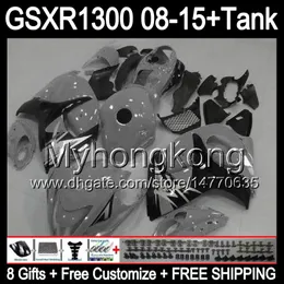 8gifts FOR SUZUKI Hayabusa GSXR1300 2008 2010 gloss grey 14MY99 GSXR-1300 GSX R1300 GSXR 1300 2012 2014 توب grey Fairing