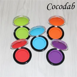 new acrylic clam shell silicone dab jar wallet container 6ml silicone jars dab wax vaporizer oil container 205 8 mm free