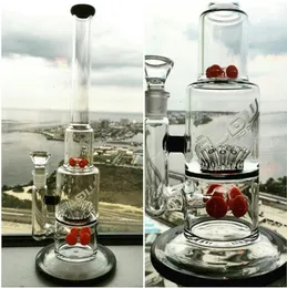 hookahs Jm Flow Bongs Red Beaker Tree Perc Glass Bubbler Big Bongs with Ash Catcher Thick Tall Recycler Oil Rigs