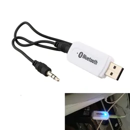 2PCS / Lot 3.5mm Jack USB Trådlös Bluetooth Music Audio Receiver Dongle Adapter för Aux Car PC för iPhone för Samsung IOS / Android-telefon