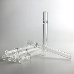 4.5 インチのガラスパイプタバコタバコバットホルダーガラスストローチューブスプーン水道管クリア厚いフィルターヒントテスター格安喫煙パイプ