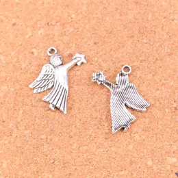 133st antika silverpläterade ängel charms pendlar för europeiska armband smycken gör DIY handgjorda 26 * 23mm