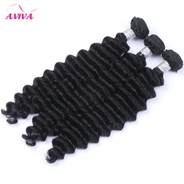 Indian Deep Wave Curly Virgin Hair Weave Bundles Unprocessed Raw Indian Deep Curly Remy Human Hair Extensions Wefts 3Pcs lot Natural Color