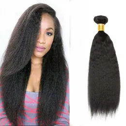 8A Brazilian Kinky Straight Virgin Hair Weave 3 Bundles 100% Human Hair Extension Unprocessed Brazilian Virgin Hair Coarse Yaki
