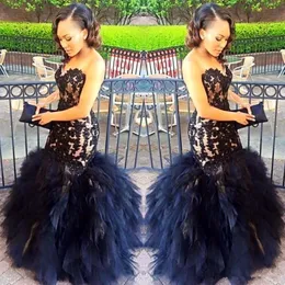 2018 Sexy Long Prom Dresses Mermaid Sweetheart Beaded Appliques Black Girl Prom 2K17 Prom Party Gowns Ruffles Skirt Plus Size Formal Dress