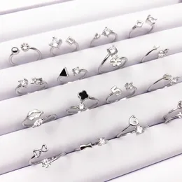 Novo Anel de Abertura de Prata Cristal Rhinestone Simples Design Popular de Moda Quente Cor Mantendo Qualidade Anéis de Banda Nice Jóias de Casamento
