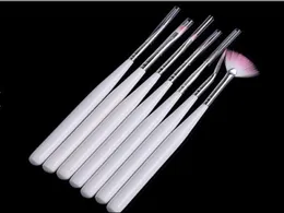 100sETs / LOT FAST SPACK 7PCS / SET Nail Painting Borstar UV Gel Acrylic Nail Art Builder Manicure Brush Pen Dotting Brush Set