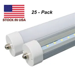 8ft LED-rör Enkel PIN FA8 T8 LED-rör Ljus 8 ft 8feet 45W LED-lampor Rörlampan SMD2835 AC85-265V lager i USA