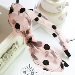 Women Girl Retro bow Bunny Polka Dots lace wire scarf Hair head band headband #R48