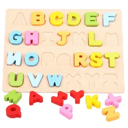 Nowy Drewniany Edukacja Preschool Nauka ABC Alfabet Litera 123 Karty Numerowe Zabawki poznawcze Puzzle