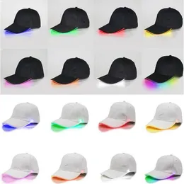 LED lysande parti baseball hattar kvinnor män hockey snapback basketboll kepsar unisex fiber optisk hatt visir turism