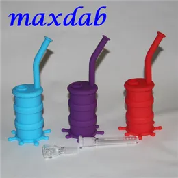 Nova tubo de água de silicone Silicone Rig Rig Glass Bongs Rigs de óleo Bong 8 26 Altura com 14 Material de Silicone Comum de 4mm