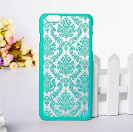 Nowy Vintage Court Flower Matte Twarde Plastikowe PCL Hollow Out Półprzezroczysta Skóra Back Cover Telefon Case iPhone 6S Plus iPhone 6 4.7