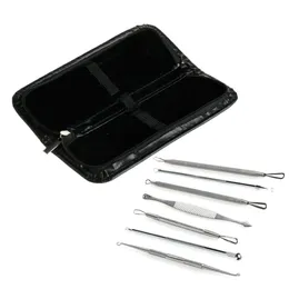 Blackhead Pimple Blemish Comedone Acne Extractor Demontail Tool 2 Zestaw narzędzi PIN Ze Stali Nierdzewnej Narzędzie do pielęgnacji skóry 7 sztuk / zestaw